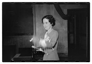 Miss Mabel Goguem typewriter demonstration