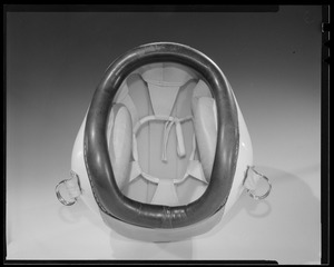 CEMEL- body armor, helmets, pilot's - crash, fiberglass, inside view w/ear muffs