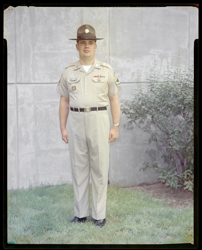 CEMEL- clothing, men's sergeant's army drill uniform, short sleeve shirt, trousers & hat