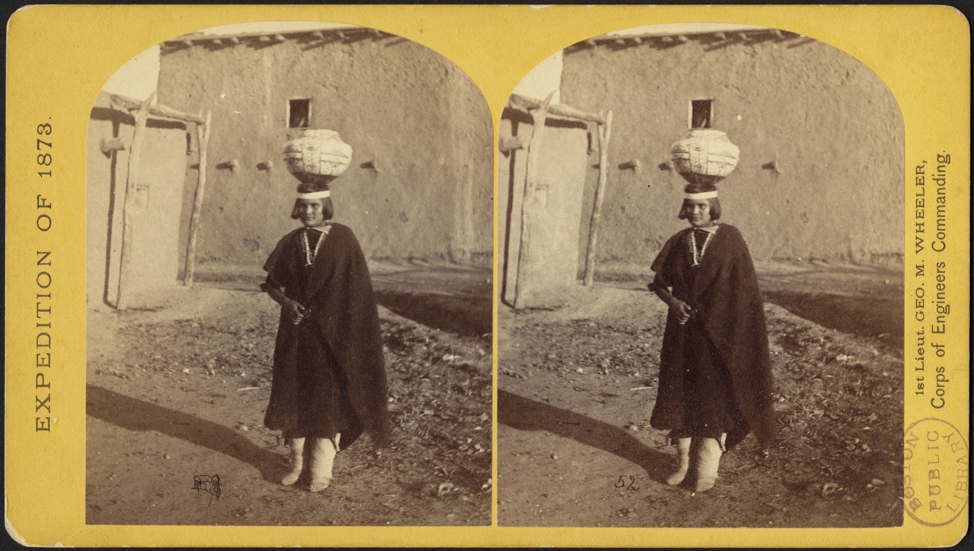 Zuni Indian girl, with water olla