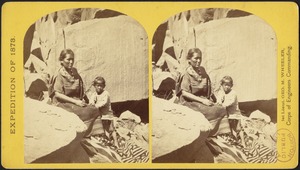 Navajo Indian squaw and child