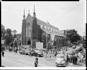 Coming out of St. Thomas Aquinas Church