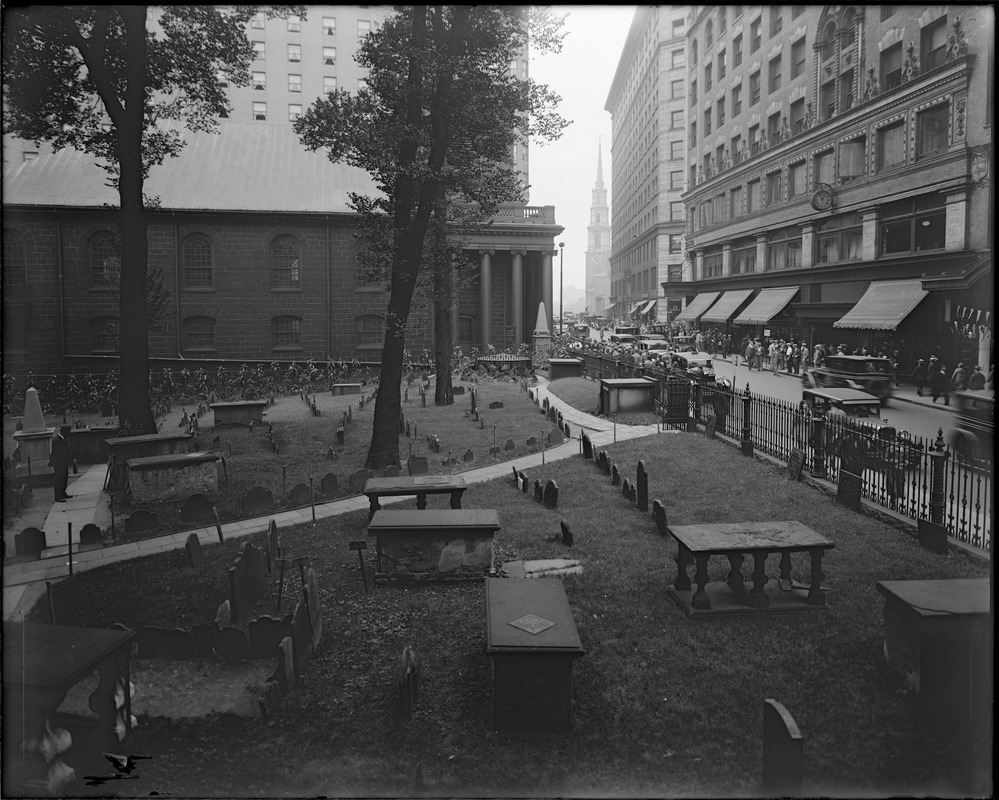 King's Chapel burial ground, taken from Kimball Building