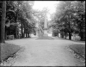 Monument of British soldiers and grave, Old North Bridge Battleground, Concord, Mass.