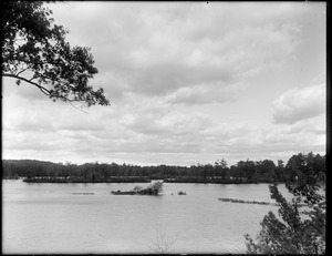 Charles River, sunset, Norumbega Park (tower side), Weston, Mass