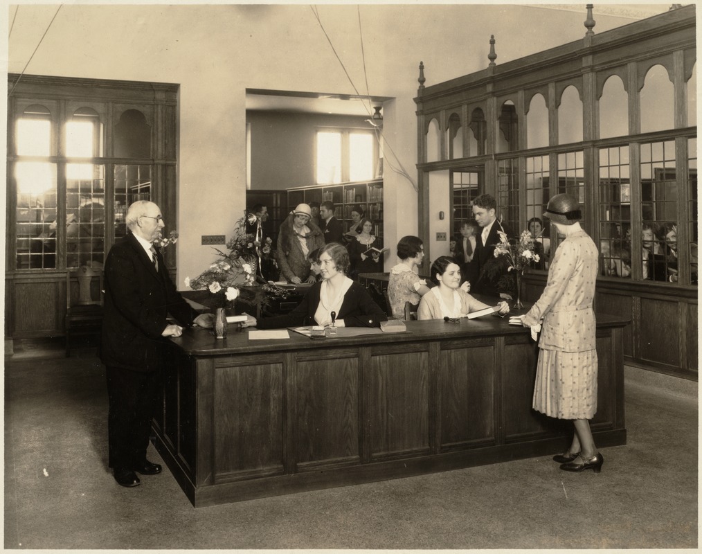 Parker Hill counter. Delivery room. New Parker Hill Branch, 1497 Tremont Street