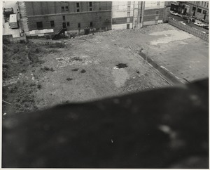 Construction site for the Boston Public Library Johnson building, July 1969
