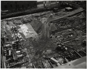 Construction site for the Boston Public Library Johnson building, March 1970