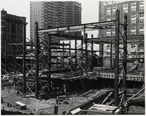 Boston Public Library Johnson building construction, June 1970