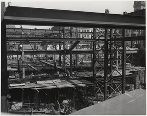 Boston Public Library Johnson building construction, June 1970