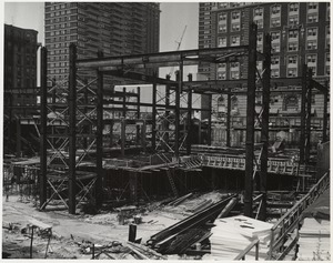 Boston Public Library Johnson building construction, July 1970