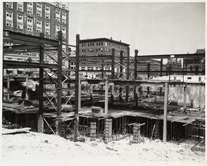 Boston Public Library Johnson building construction, July 1970