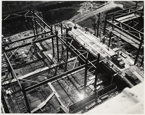 Boston Public Library Johnson building construction, June 1970