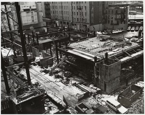 Boston Public Library Johnson building construction, December 1970