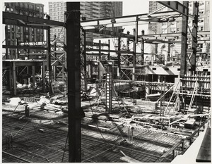 Boston Public Library Johnson building construction, September 1970