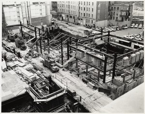Boston Public Library Johnson building construction, October 1970