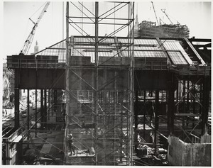 Boston Public Library Johnson building construction, March 1971