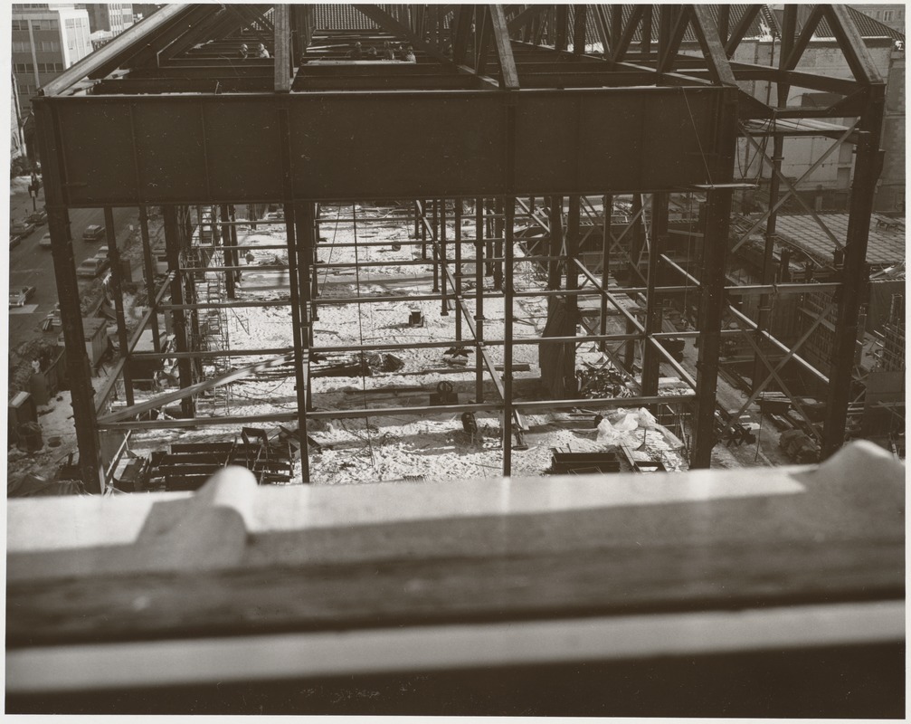 Boston Public Library Johnson building construction, January 1971