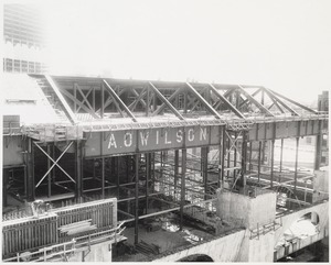 Boston Public Library Johnson building construction, May 1971