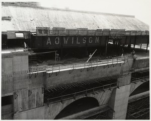 Boston Public Library Johnson building construction, July 1971