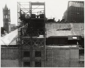 Boston Public Library Johnson building construction, July 1971