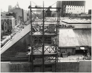 Boston Public Library Johnson building construction, October 1971