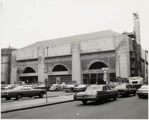 Boston Public Library Johnson building construction, exterior walls and roof nearly complete, December 1971