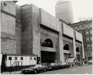 Boston Public Library Johnson building construction, exterior walls nearly complete, December 1971