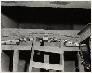 Close-up view of Boston Public Library Johnson building construction, April 1972
