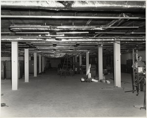 Interior of Boston Public Library Johnson building during construction, March 1972