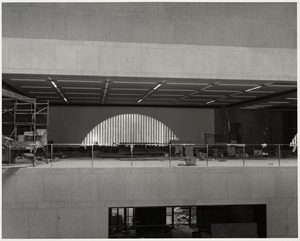 Interior of Boston Public Library Johnson building during construction, April 1972