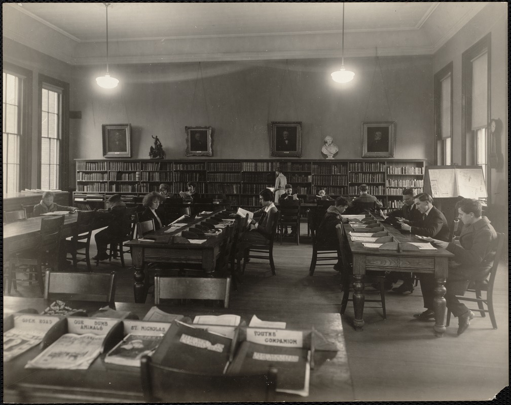 Fellows Athenaeum Branch of the Boston Public Library. Adults' reading room