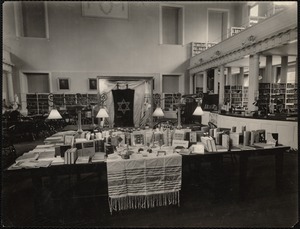 West End Branch. Boston Public Library. Jewish book week exhibit