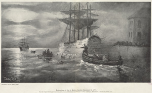 Destruction of tea in Boston Harbor, December 16, 1773