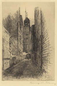 Old Bendalls Lane with tower of Faneuil Hall