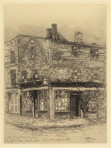 Old Kings Head Tavern. Built 1660, razed 1870. Cor. North and Lewis St.