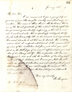 Letter from Michael Anagnos to Capt. Keller, January 21, 1887