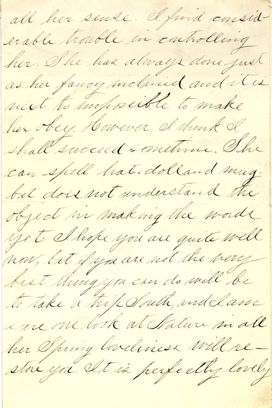 Letter from Annie Sullivan to Michael Anagnos, March 13, 1887 (p. 4 of 5)
