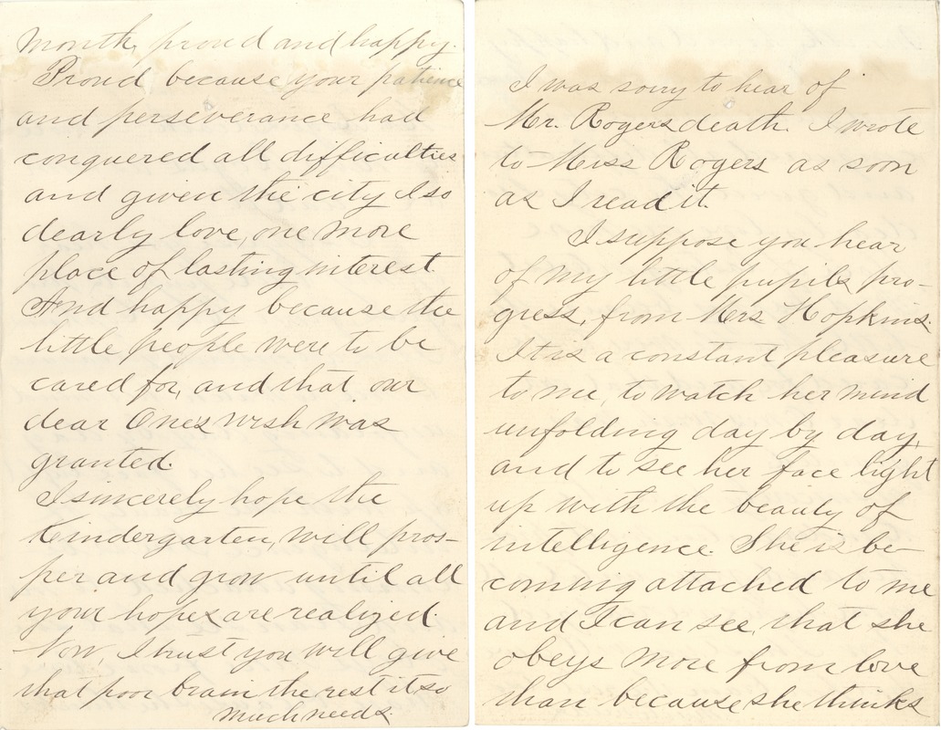 Letter from Annie Sullivan to Michael Anagnos, May 5, 1887 (p. 3 & 4 of 10)