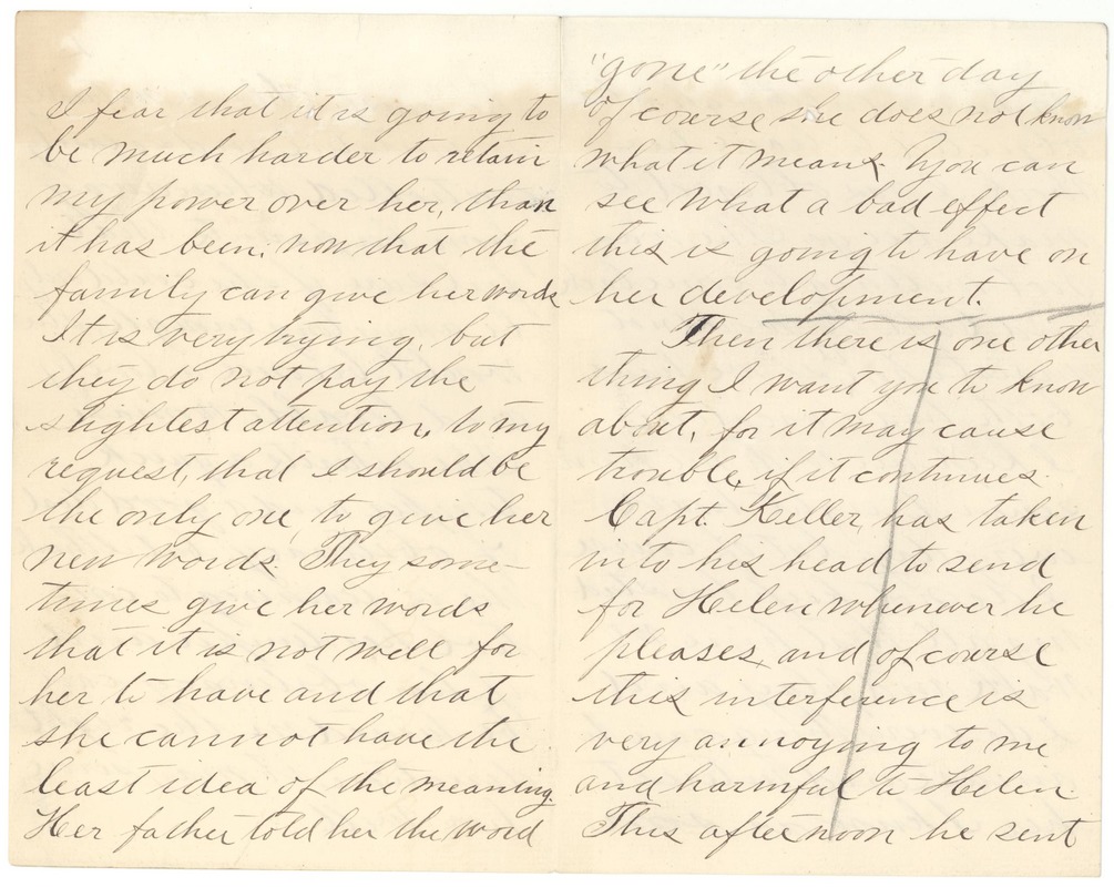 Letter from Annie Sullivan to Michael Anagnos, May 5, 1887 (pp. 6 & 7 of 10)