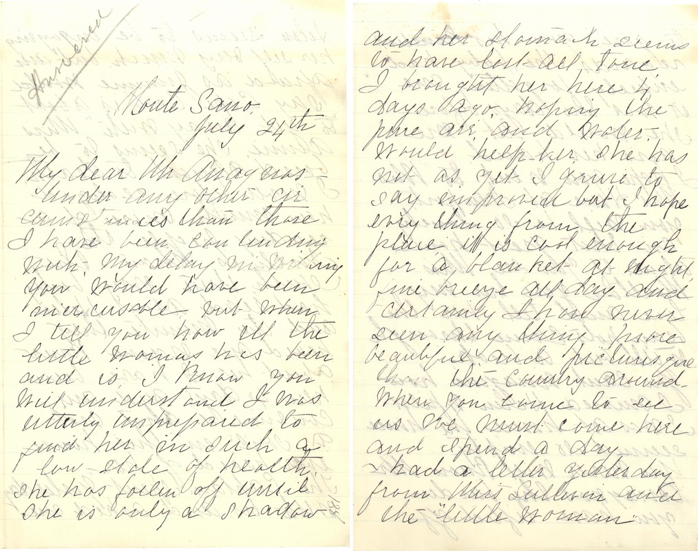 Letter from Kate Keller to Michael Anagnos, July 24, 1888 (pp. 1 & 2 of 5)