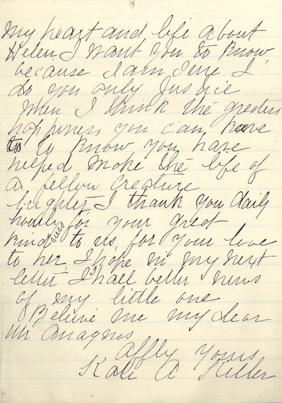Letter from Kate Keller to Michael Anagnos, July 24, 1888 (p.5 of 5)