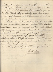 Letter from Capt. A. Keller to Michael Anagnos, July 5, 1891 (p. 2 of 2)