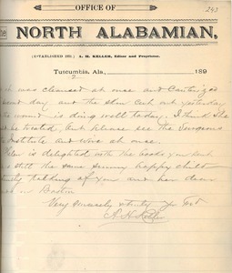 Letter from Capt. A. Keller to Michael Anagnos, Nov. 14, 1891 (p. 2 of 2)