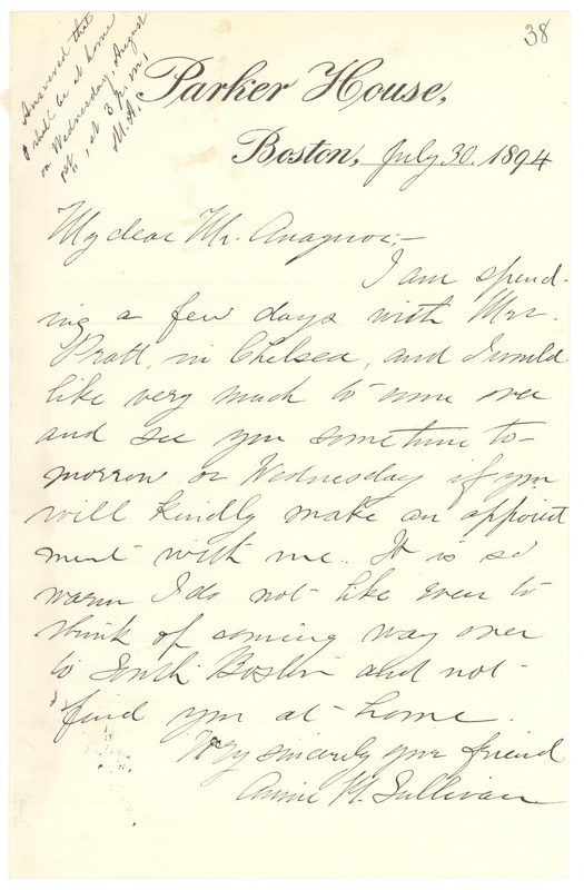 Letter from Annie Sullivan to Michael Anagnos, July 30, 1894