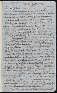 Letter from Samuel May, Boston, to Mary Anne Estlin, April 10, 1854