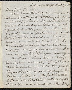 Letter from Samuel May, Leicester, Mass., to Mary Anne Estlin, March 19, 1855