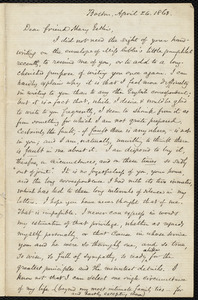 Letter from Samuel May, Boston, to Mary Anne Estlin, April 26, 1863
