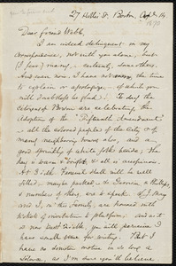 Letter from Samuel May, Boston, to Richard Davis Webb, April, 14, 1870