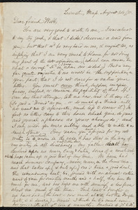 Letter from Samuel May, Leicester, Mass., to Richard Davis Webb, August 24 / 70